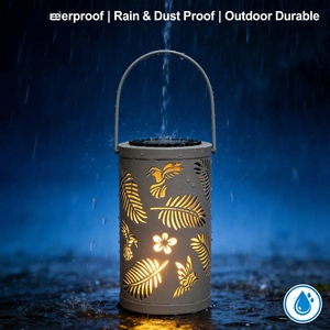 Lanterne solaire sculptée pour l'extérieur, résistante à la pluie et à la poussière, illumine un sentiment de rituel nocturne - Product Image 2