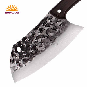 木製ハンドルステンレス鋼キッチンナイフ鋭いシェフナイフ肉と野菜を切るためのカスタムロゴ付き - Product Image 2