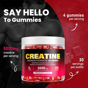 Créatine Monohydrate Gummies 5000Mg Soutien Amélioré La Croissance Musculaire Force et Récupération Supplément Pré-Entraînement pour Hommes et Femmes - Product Image 3
