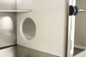 Gabbia per Gatti Mobile Personalizzata con Angoli Arrotondati, Set Condominio per Gatti Impilabile e Assemblabile su Ruote - Product Image 3