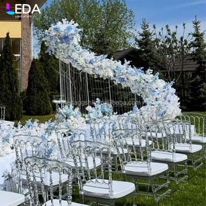 ซุ้มโค้งรูปตัว S สีฟ้าประดับดอกกุหลาบสำหรับงานแต่งงาน แบรนด์ LEDA Birthday Party Modern Garden - Product Image 1