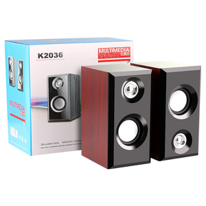 Loa máy tính có dây âm thanh nổi mini giá cả cạnh tranh, có vỏ gỗ, hỗ trợ đa phương tiện, nguồn USB, dành cho game thủ - Product Image 1