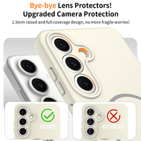 Coque de téléphone portable magnétique fine et simple, couleur unie, silicone liquide givré, anti-chute, protection pour Samsung S25 FE 24