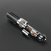 Sable de luz de Anakin Skywalker EP3 con cámara de cristal giratoria, Neopixel, Smooth Swing, Proffie, empuñadura metálica, espada láser coleccionable