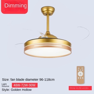 Nordic Style Modern LED Ceiling <b>Fan</b> with Retractable Invisible Lights USB Power Source Home <b>Decorative</b> Remote Control - Product Image 4