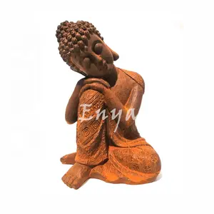 Grandes Statues de bouddha Zen en métal pour l'extérieur, décoration de jardin, ornement religieux, vente en gros