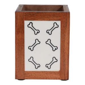 Organizer da scrivania quadrato in legno, moderno stile Boho, portaoggetti da tavolo per casa e ufficio, decorazione per mensola e mensola da parete - Product Image 5
