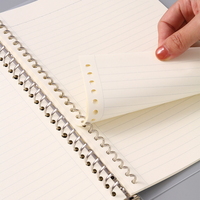 Carnet à spirale A5 B5 avec couverture en PP, 50 feuilles, rechargeable, à feuilles mobiles, ligné, quadrillé, vierge, pour l'école et le bureau, vente en gros