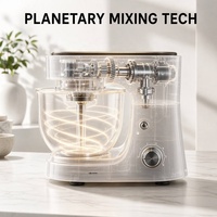 Batteur sur socle 6 vitesses 4L Machine de cuisine professionnelle avec crochet pétrisseur pour la pâtisserie Gâteau Mixeur planétaire multifonctionnel électrique