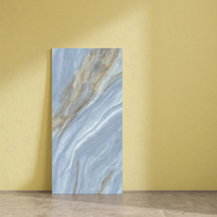 Dalles de marbre multicolores de luxe de 750x1500mm Dalles de porcelaine de la série Designer Anti-UV pour hall de supermarché
