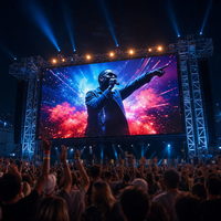 Pantalla LED de Alquiler para Exteriores P5, IP65, 40000 Puntos por Metro Cuadrado, Legible Bajo la Luz Solar, Animación, Pantalla para Conciertos al Aire Libre