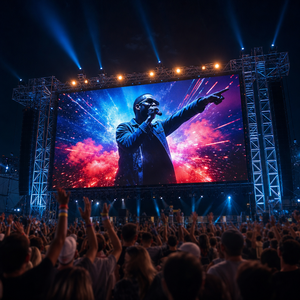 จอ LED ให้เช่าสำหรับใช้งานกลางแจ้ง P5 IP65 ความละเอียด 40,000 จุดต่อตารางเมตร อ่านได้แม้แสงแดดจ้า เหมาะสำหรับการแสดงภาพเคลื่อนไหวบนเวทีคอนเสิร์ตกลางแจ้ง - Product Image 1