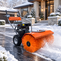 Souffleuse à neige professionnelle à essence 6,5 CV, machine à neige à pousser manuelle avec démarrage électrique pour le déneigement extérieur