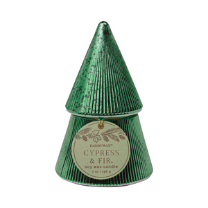 Bougie en cire de soja Paddywax Cèdre et Sapin 7 oz, bougie décorative en forme d'arbre - Product Image 1