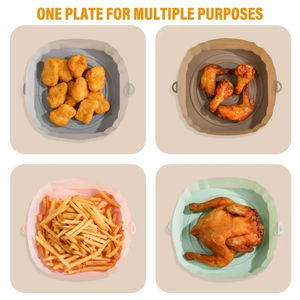 Wholesale 1PC <b>Silicone</b> Air Fryer <b>Baking</b> <b>Tray</b> Circular Foldable Food Grade High Temperature Resistant and Easy to Clean Oven Mat - Product Image 4