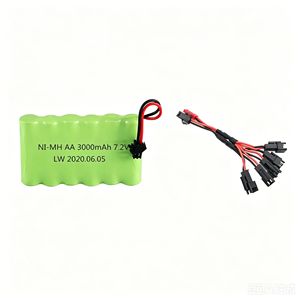 Pack de batteries Ni-Mh 7.2V 3000mAh rechargeables pour jouets voitures télécommandées - Product Image 1