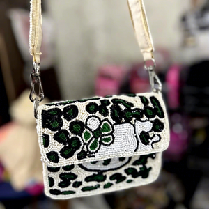 Bolso de Hombro Tipo Clutch para Mujer, Estilo Bohemio, Hecho a Mano en India, de Algodón, con Cuentas, Cierre de Solapa y Cremallera, Gran Capacidad, para la Noche o Compras - Product Image 1