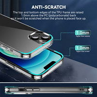 Nouvelle coque de protection hybride transparente antichoc populaire en TPU et PC pour iPhone 14 Pro Max