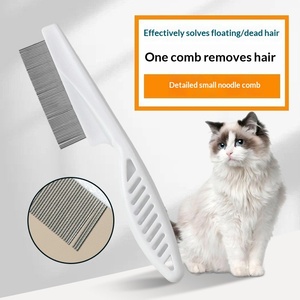 Peigne à dents fines en plastique pour chats et chiens, anti-<span class=keywords><strong>puces</strong></span> et tiques, outil de toilettage pour enlever <span class=keywords><strong>les</strong></span> poils d'animaux - Product Image 1