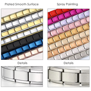 <span class=keywords><strong>LAMOON</strong></span> Chaîne à maillons élastiques en acier inoxydable, largeur 9mm, simple et colorée, bracelet à la main pour la fabrication de bijoux à breloques italiennes. - Product Image 3