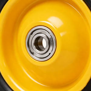 8x2.2 In Flat Free Solid Rubber <b>Wheel</b> Deep Tread Yellow Powder Coated Steel Rim <b>Wheel</b> for Hand Truck Garden Trolley Utility Cart - Product Image 4