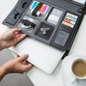 Imitación de cuero cuir portefeuille A4 Bloc de notas ranura para tarjeta compartimento maletín <span class=keywords><strong>cartera</strong></span> con cierre de cremallera - Product Image 6