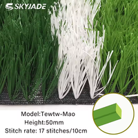 50mm Hochwertiger Künstlicher Grüner Rasen Pasto Deportivo Teppich 50mm Künstlicher Fußballrasen Synthetischer Rasen Skyjade Teade-Di