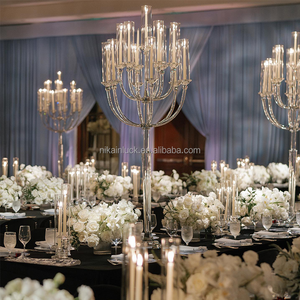 Candelabri in Cristallo di Alta Qualità, Centrotavola per Matrimoni, <span class=keywords><strong>Portacandele</strong></span> per Eventi e Noleggio - Product Image 1