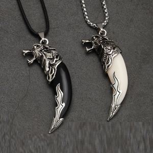Nouveau design Collier pendentif vintage pour homme à pointes, motif dents de loup, bijou porte-bonheur, amulette dentaire - Product Image 1