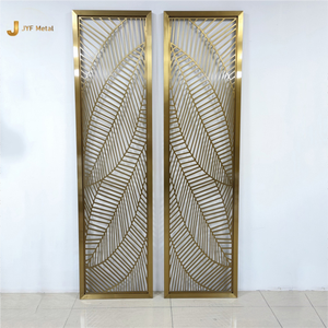 EX341 Biombo Decorativo Plegable Moderno de Acero Inoxidable con Corte Láser en Color Dorado, Tamaño Personalizado - Product Image 4