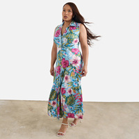 Nouvelle Robe de Soirée Longue Sans Manches pour Femme Grande Taille, Coupe A-Line, Taille Empire, à Volants, Antistatique, Service ODM OEM