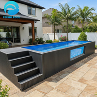Piscine hors sol professionnelle en fibre de verre, grand spa jacuzzi de 40 pieds sur 20 pieds, construction étanche pour jardin et fitness