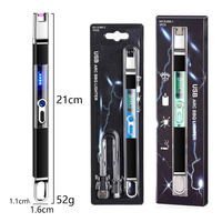 Briquet Électrique Portable à Logo Personnalisé, Rechargeable USB-C, Coupe-Vent, Sans Flamme, Allumage d'Arc pour Bougies, Design Moderne pour Fêtes