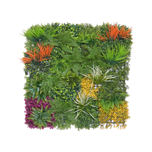 Panel decorativo de estilo 3D para espacios interiores/exteriores, pared <span class=keywords><strong>verde</strong></span>, césped artificial, musgo de vidrio, flores de plástico para plantas de bodas - Product Image 1
