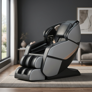 Poltrona Massaggiante Elettrica Moderna per Tutto il Corpo con Touch Screen, Gravità Zero, Copertura Completa del Piede, in Pelle PU Nera+Grigia, Vendita all'Ingrosso Foshan - Product Image 3