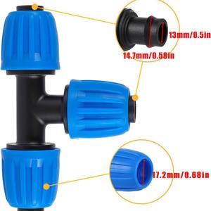 Connecteur d'irrigation goutte à goutte 13 mm 17,2 mm, raccord de tuyau en plastique pour accessoires de système d'arrosage de jardin - Product Image 4