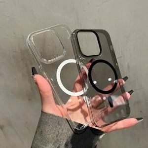 Funda Ultrafina Transparente de Plástico Rígido para iPhone 15 14 17 13 12 Pro Max 16 Plus, Carga Inalámbrica, Magnética, Transparente, de PC - Product Image 1