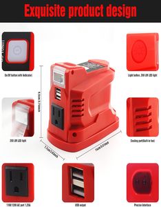 150 Wát USB Charger <span class=keywords><strong>Adapter</strong></span> inverter thích hợp cho Craft-Mans C3 19.2Volt Li-on/Ni-MH pin như máy phát điện với LED ánh sáng - Product Image 2