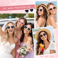 Lunettes de soleil en forme de cœur avec perles pour femmes, lunettes à strass, lunettes de mariée, accessoires uniques pour enterrement de vie de jeune fille, mariage
