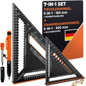 7-en-1 de aluminio 180 mm agujero profundo DIY herramientas precisas <span class=keywords><strong>Zimmerman</strong></span> lápiz regla ángulo cuchillo línea calibre broca personalizado OEM - Product Image 1