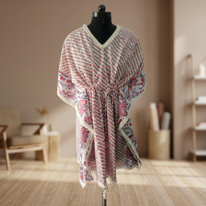 Boho V-neck Floral Print Knee-Length Dress Flare Sleeve Frayed Edges Loose <b>Wrap</b> Short Kaftan Beach Casual Summer <b>Sweet</b> - Product Image 1