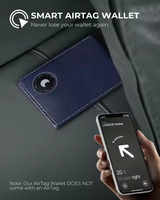 THUMBS-UP dompet ramping kulit asli pria, Logo kustom penghalang Rfid Air Tag, hadiah uang klip 12 kartu