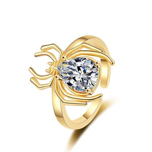 Anillo 18k Halloween Spider Open <b>Adjustable</b> <b>Ring</b> Jewelry for Women Sparkling Zircon Index Finger <b>Ring</b> Punk Gothic Y2K Jewelry - Product Image 6