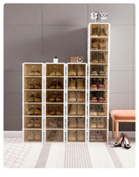 Boîte de rangement transparente pour la maison, en plastique épaissi, Style Simple tiroir, armoire à chaussures, boîte de rangement