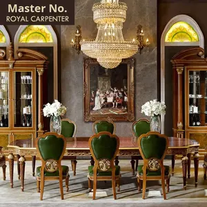 <span class=keywords><strong>โต๊ะ</strong></span>อาหารไม้เนื้อแข็งสั่งทำพิเศษจากช่างฝีมือ ยาว 2.4 เมตร สไตล์ยุโรป เฟอร์นิเจอร์หรูหราสำหรับห้องนั่งเล่น - Product Image 5