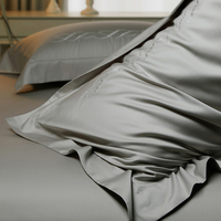 Parure de lit de luxe en coton égyptien brodé de qualité supérieure, drap plat, taie d'oreiller et housse de couette King Size 300TC