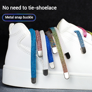 Olian Lacets à paillettes sans attaches Lacets élastiques Baskets <span class=keywords><strong>Tennis</strong></span> Lacets de chaussures sans attaches pour enfants Adultes - Product Image 2