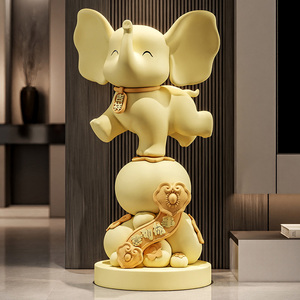 Grande figurine d'éléphant sur pied, sculpture porte-bonheur pour salon, entrée, cadeau de pendaison de crémaillère, décoration - Product Image 4