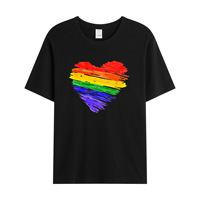 Nouveau design loisirs quotidiens surdimensionnés coton lesbienne fierté polyester LGBT arc-en-ciel t-shirt pour défilé