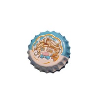 Logo personnalisé imprimé moderne en fer blanc bouchon de bouteille insigne impression offset bouchon de bière broche bouton cadeau en gros